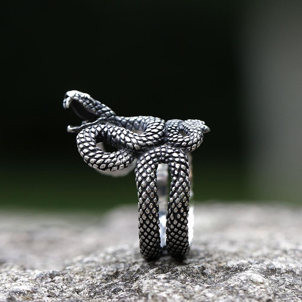 NEW Men's 316L stainless-steel rings Punk  snake RING for teens animal Jewelry Gift free shipping