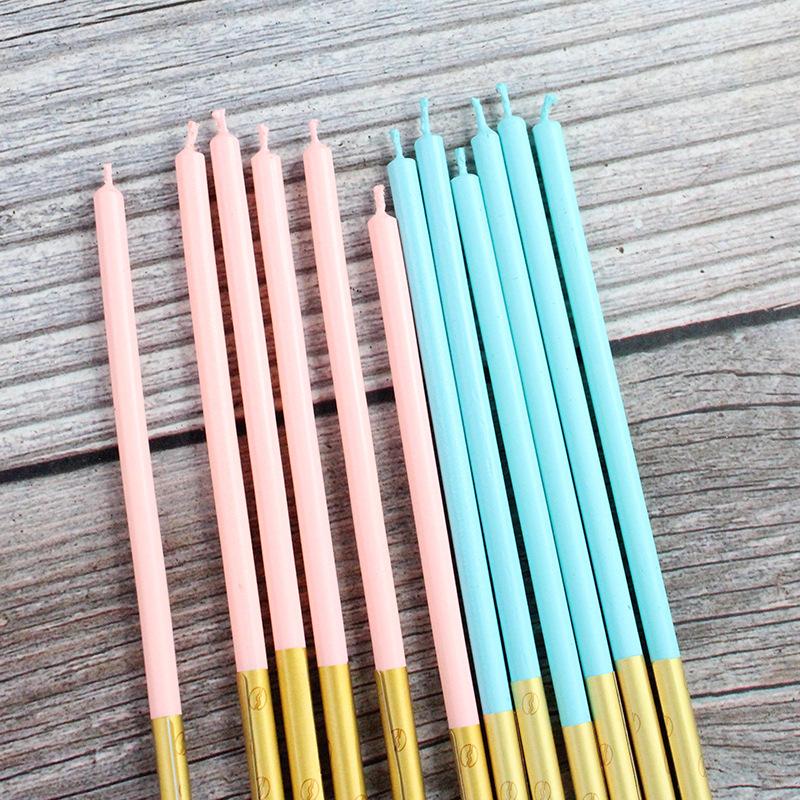 Birthday Decoration Slender Pencil Candle Small Fresh Blue Pink Creative Romantic Wedding Decoration Props