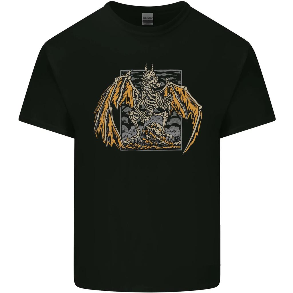 Devil Dragon Skeleton Fantasy Skull Demon Kids T-Shirt Childrens