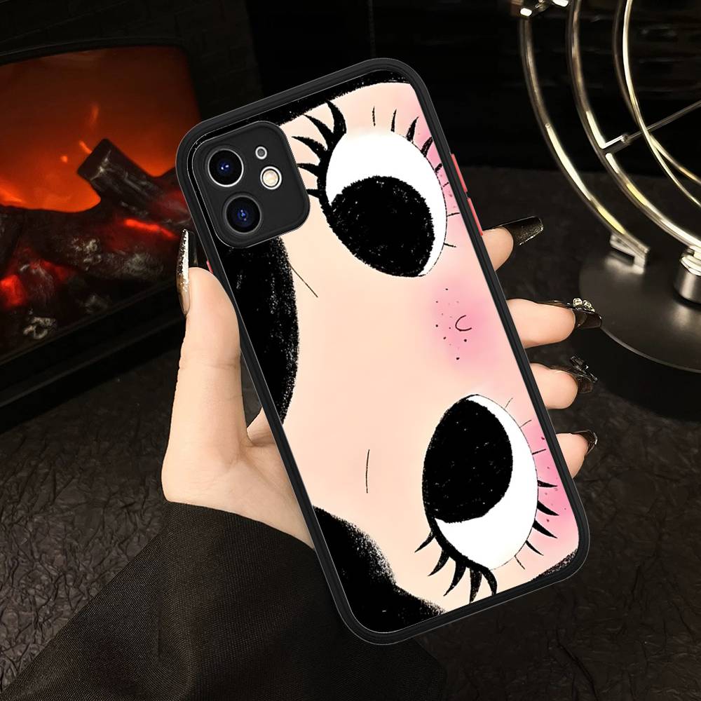 Coque de téléphone pour fille de bande dessinée Pour iPhone 16 15 14 11 12 13 Pro Max Plus 12 XS Max Coque arrière Coque mate