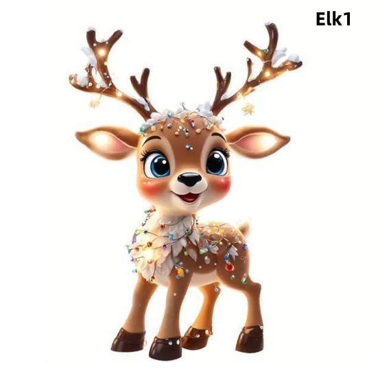 

Рождественские украшения мультяшный лось рождественская елка подвесное украшение 2D плоский акриловый кулон для дерева украшение окна автомобиля Elk 1