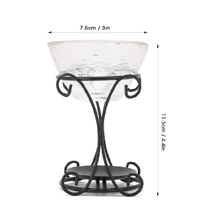 Modern Home Decorative Essential Oil Warmer With Glass Plate And Elegant Metal Frame For Warm Ambiances Creation