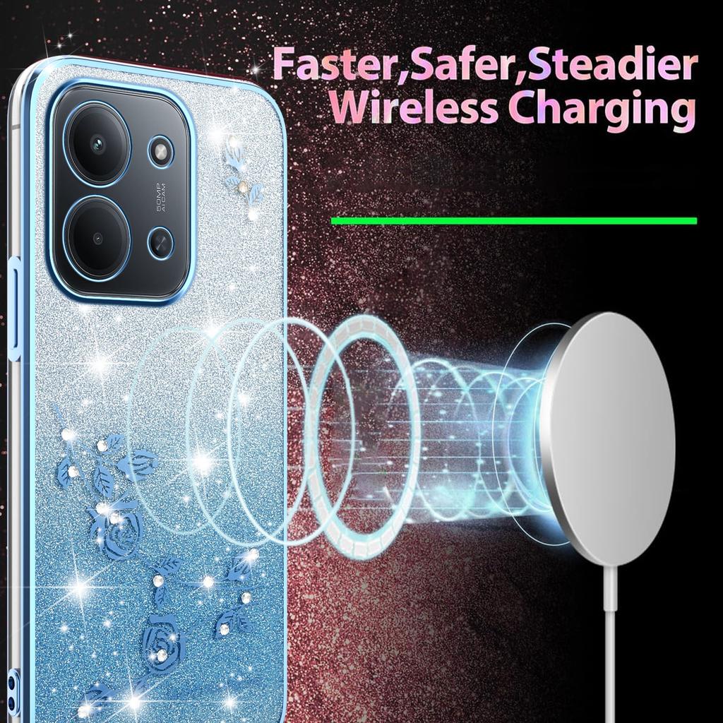 Phone Case For Xiaomi Redmi 15C 4G (EU) (173mm)/15C 5G (EU) (173mm)/Poco C85 4G (173mm) Flower TPU Flexible Gradient Back Cover