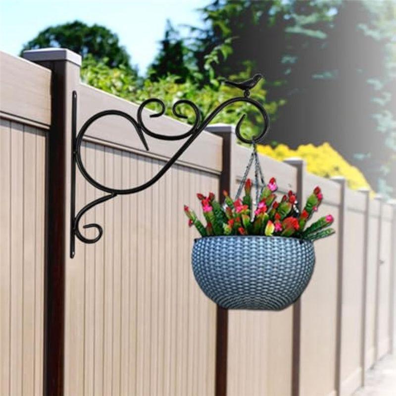 ABMH-Wall Hanging Plant Bracket, Retro Iron Metal Wall Lantern Wall Hanger For Hanging Plant Flower Bird Feeder