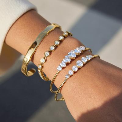 European and American Jewelry Titanium Steel Zircon Bracelet Opening Does Not Fade Jewelry Stainless Steel 18k Gold