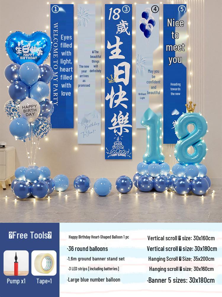 18th Birthday Celebration Backdrop - Party Scene Decoration for Boys and Girls