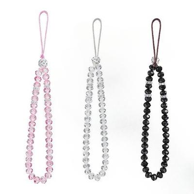 1Pcs Phone Lanyard Strap Phone Charm Bling Crystal Beads Hand Wrist Lanyard Strap