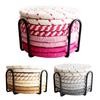 Cotton Rope Coaster Mug Mat with Stand Heat-Resistant Non-Slip Table Protector Reusable