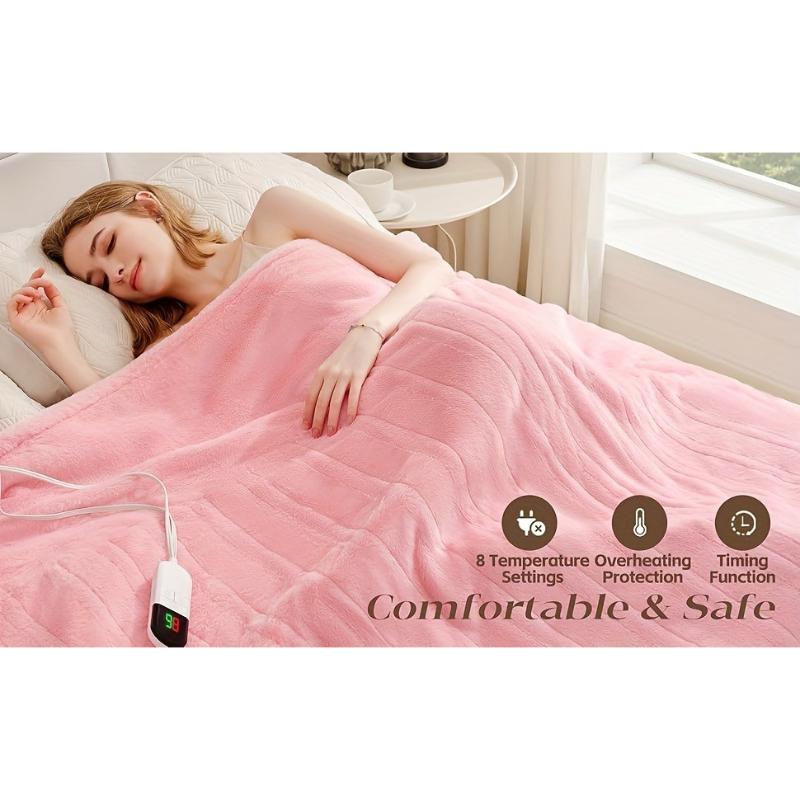 White Large Size Heating Blankets Plush Double Bed Sheets 8th Gear Constant Temperature Electric Blanket for Intelligence Timed Warmth and Thin Quilt