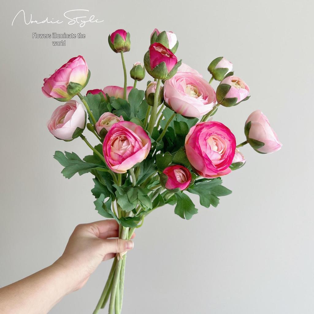 High-Quality Silk Ranunculus, Lotus, and Peony Artificial Flowers for Home Decor or Photography Props