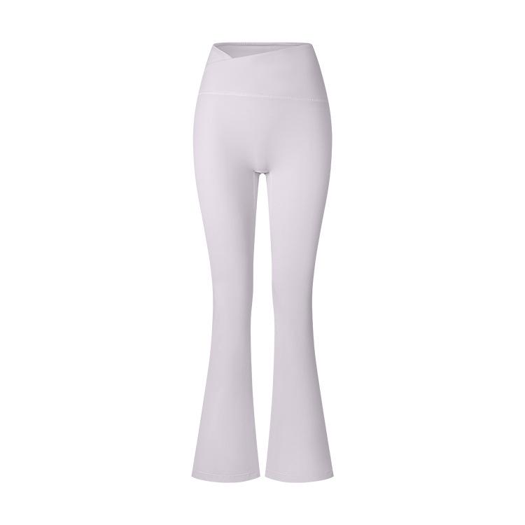 

High Waist Crossover Shaping Flared Yoga Pants with Brushed Texture Small