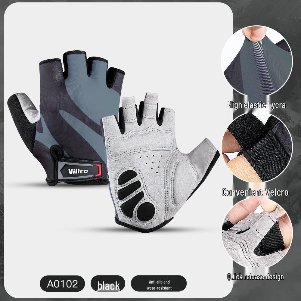 Unisex Summer Cycling Gloves - Breathable, Shock-Absorbing, Half-Finger, Sun Protection