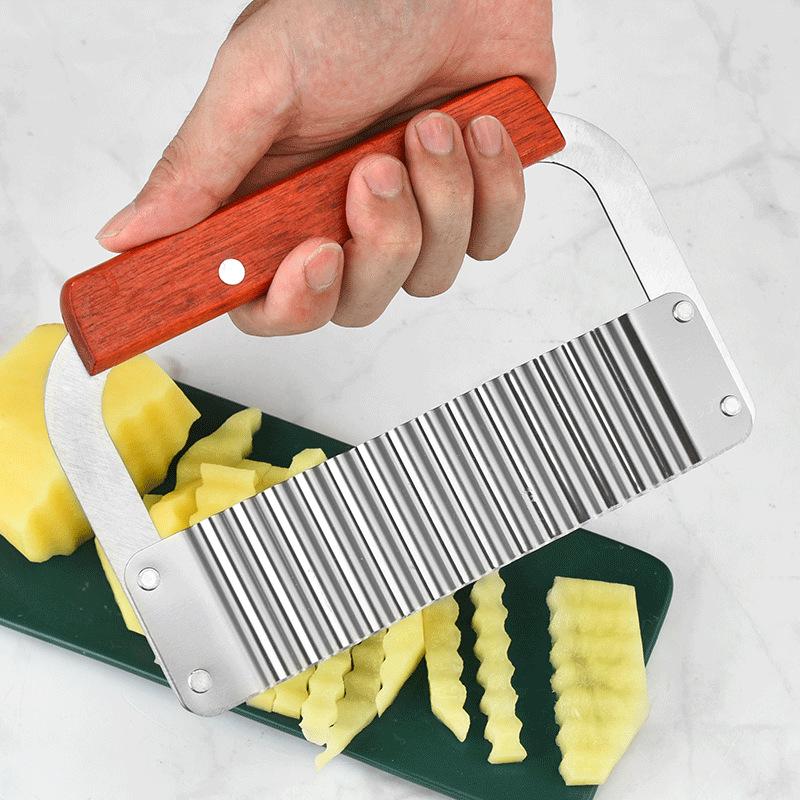 Stainless Steel Wave Blade Potato Slicer & Vegetable Cutter – Wolf Tooth Design