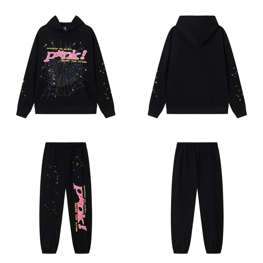 SP5der Spinnenweb Plus Velours Hoodie & Joggingbroek Set - Unisex Trendy Streetwear