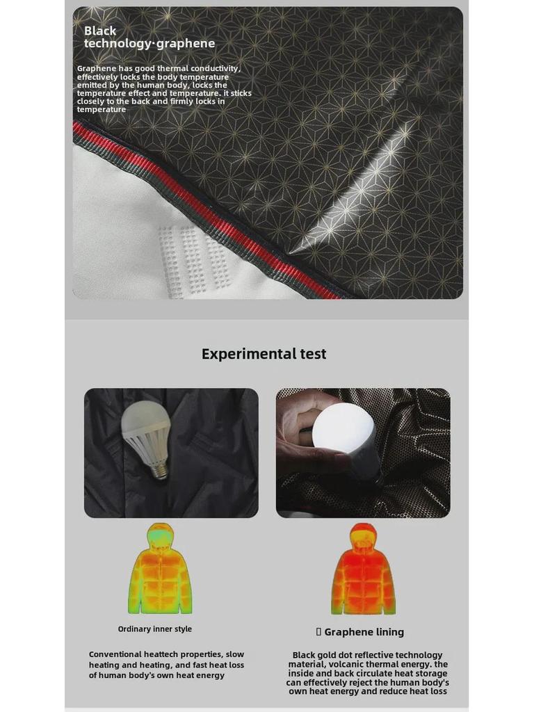 Upgraded J91 Men's Graphene Cotton Hooded Jacket: Trendy, Windproof, Waterproof, Thickened Design for Couples.