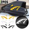 Cartoon Creative Shark Teeth Car Stickers Night Reflective Waterproof Rearview Mirror Antenna Decals Sticker Self-Adhesive Decal