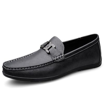 Men's Shoes with One Foot, Men's Loafers, Foot Covers, Doudou Shoes, Men's Cowhide Breathable Driving Shoes, Foreign Trade Leather Shoes, Men's