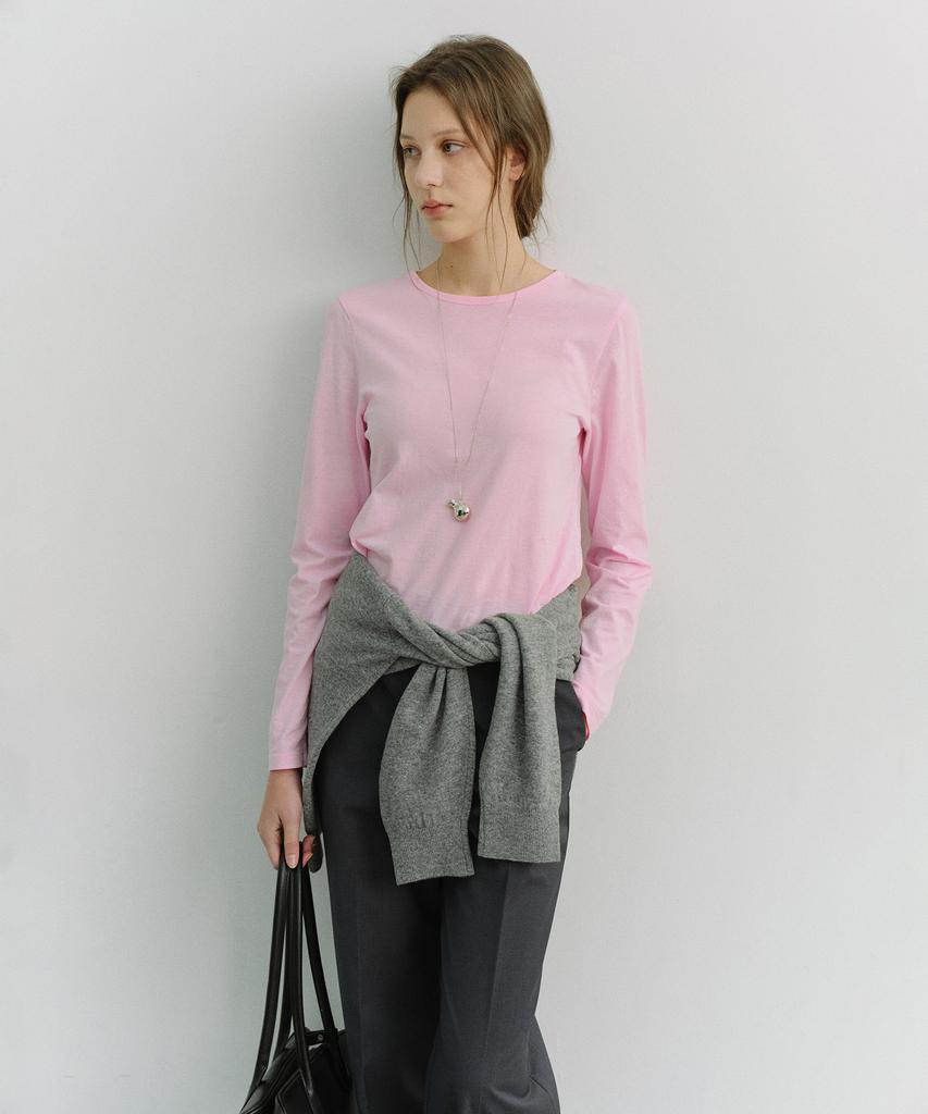 Deonseuteu Essential Crew-Neck T-Shirt_Udts6A202_Pink