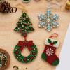 Beaded Christmas Decorations Bead Craft Kit, Ornament DIY Create Tree Snowflake Gift Set Wreath Stocking, Festive Kit for Adults, Handmade Holiday