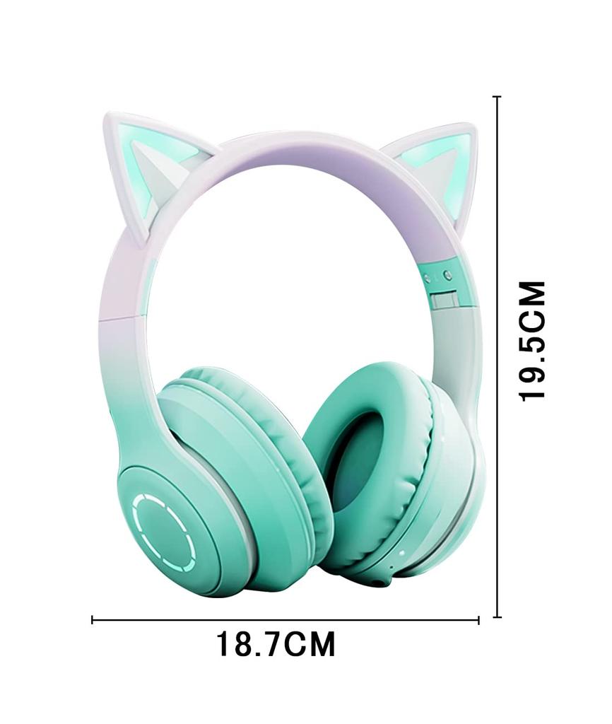 Bluetooth Bezdrátová Kočičí Uši Snadno Kompatibilní s a Drátová a Bezdrátová Potlačení Šumu Pohlcující Skládací Pohodlná s LED Osvětlením Kočka Nová Japonská