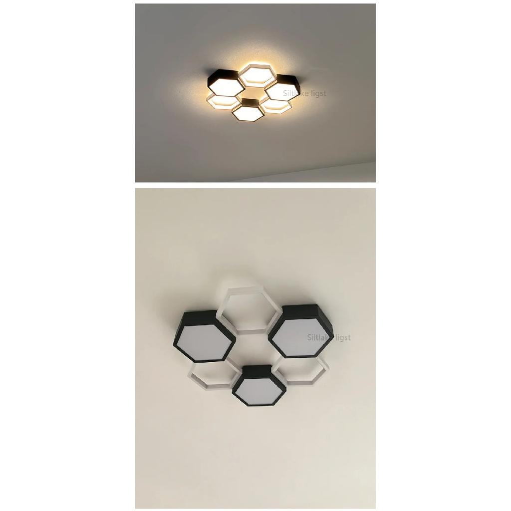 Nordic simple living room ceiling lamp honeycomb design combination creative art indoor lighting study restaurant bedroom lights