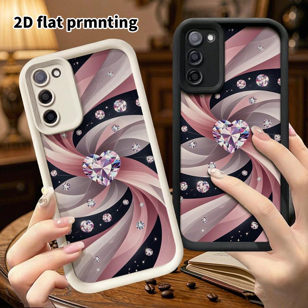 Phone Case: 2D Flat Samsung Galaxy A34 A35 M05 M06 S20 S22 S21 FE Plus 5G Step Protective Case, Swirl Satin, Christmas and Halloween Gift