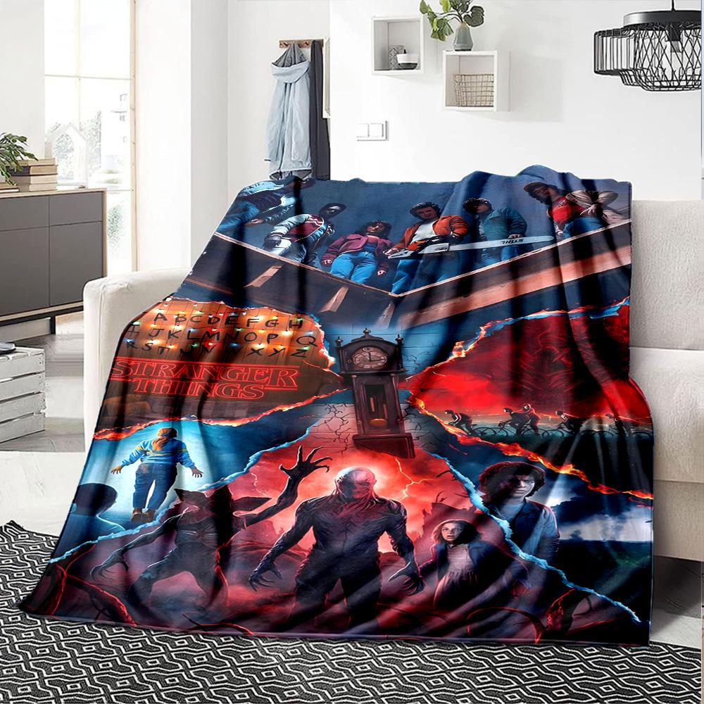 Stranger Things Blanket Warmthful Decor Suitable for Livingroom Office Chair Picnics for All Seasons Playful Design