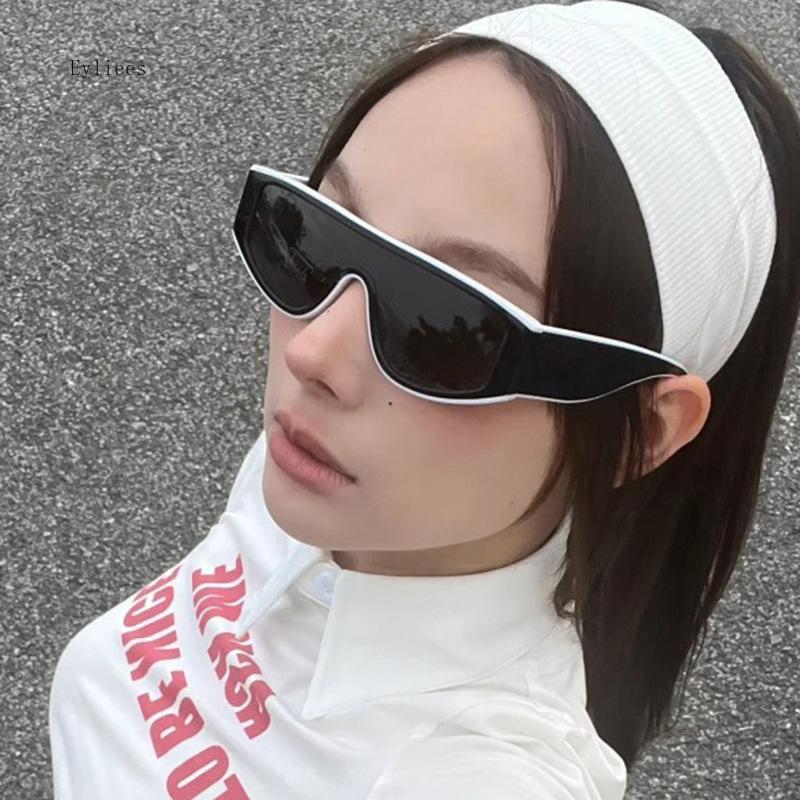 Retro Fashion Punk Cat Eye Sunglasses Women  Cool Luxury Brand Plastic Unisex Sun Glasses Black White Designer Shades Uv400