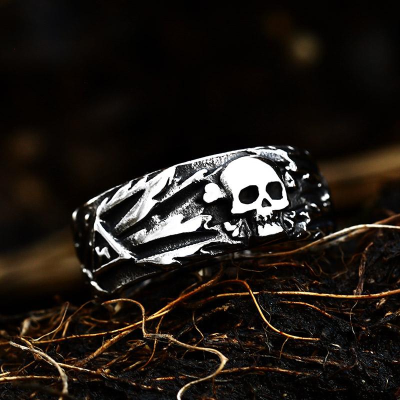 Beier One Piece Sale Unique Thin Skull For Boy And Girl Stainless Steel Lady's Finger Ring BR8-373