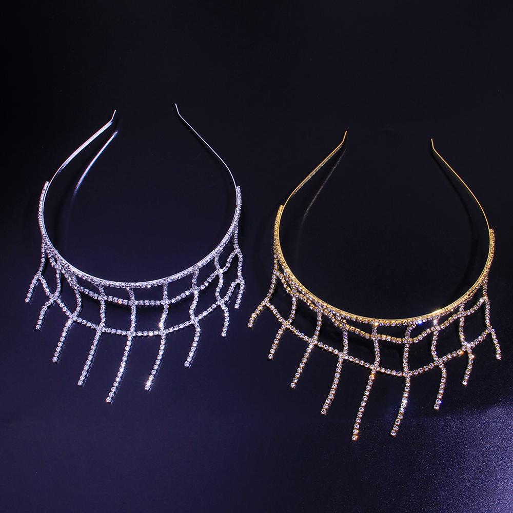 StoneFans Multilayer Head Chains Jewelry Silver Color Link Headband for Women Rhinestone Bridal Wedding Hair Accessories Gift