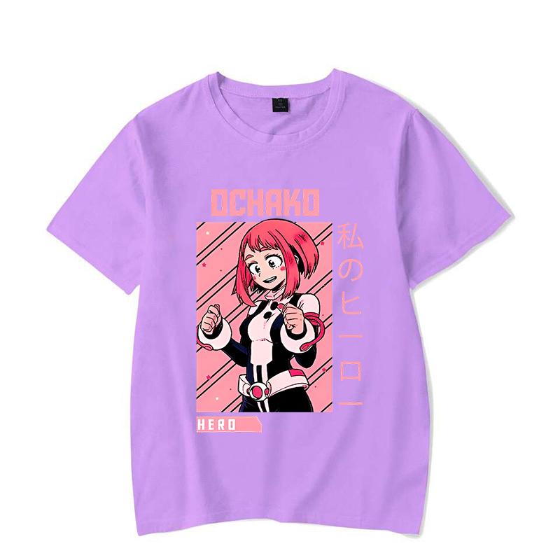 Nové anime tričko s grafickým potiskem OCHACO URARAKA Dámská móda Kulatý výstřih Volné tričko Streetwear Ležérní Harajuku tričko