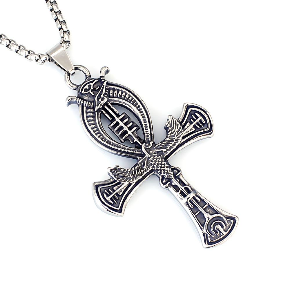 Viking Dragon Pattern Stainless Steel Necklace Bold Retro Fashion Jewelry