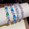 Elegant Zirconia Flower & Water Drop Bracelet – Luxury Lightweight Design for Women