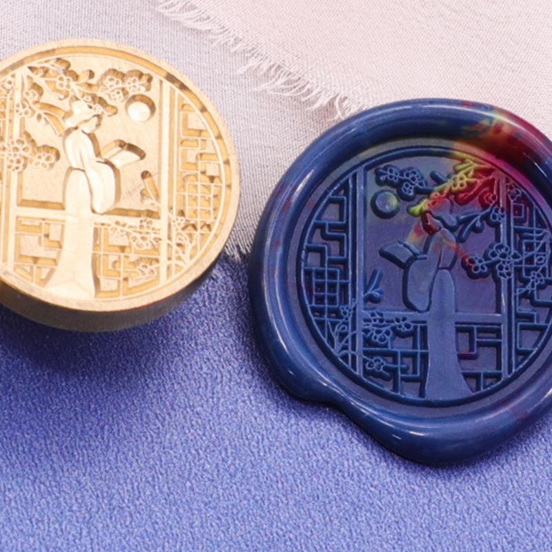 Wachssiegelstempel für Kopf 0,98 Zoll Messingstempel Schraubschnittstelle Leicht austauschbar Metall-Scrapbooking-Stempel für Hochzeitsgeschenke