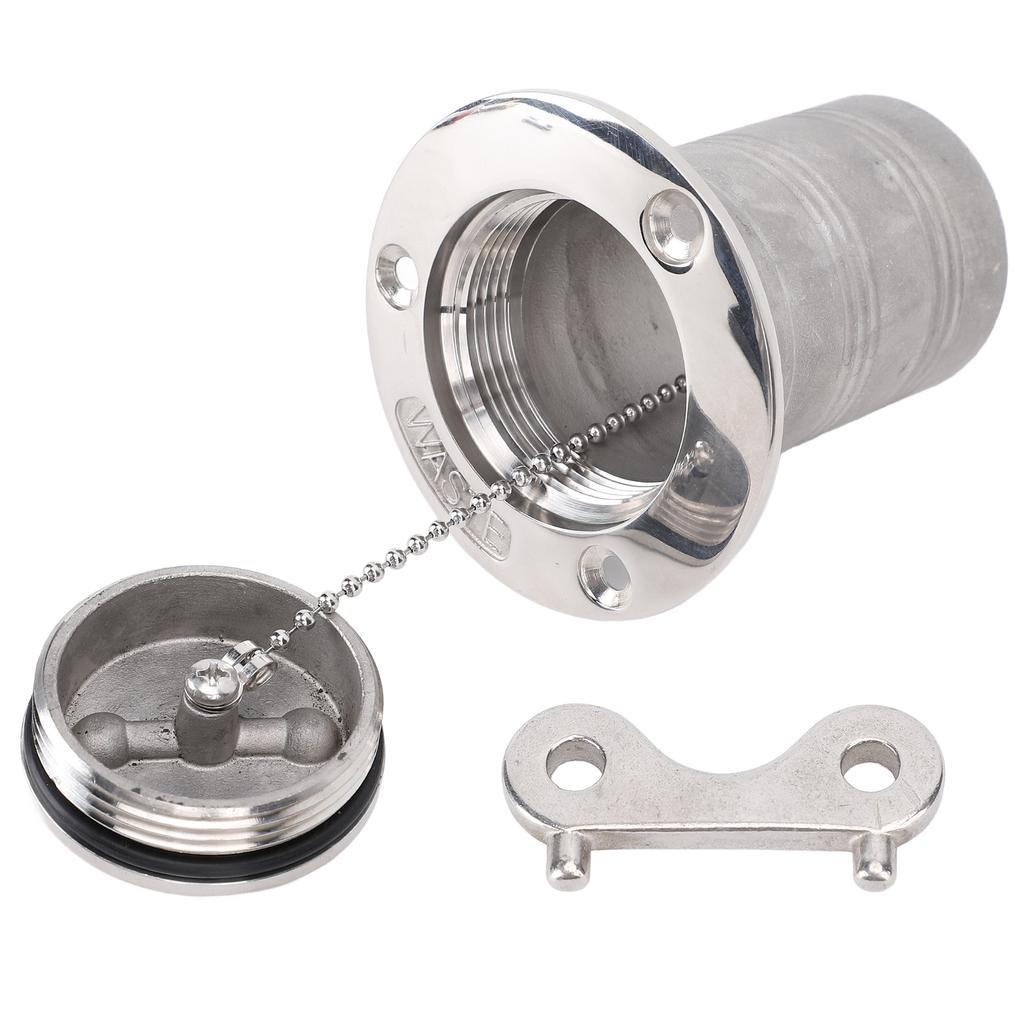 50mm 2in Boat Fuel Deck Filler Polished 316 Stainless Steel Deck Fill Filler for Yachts Speedboats RVs