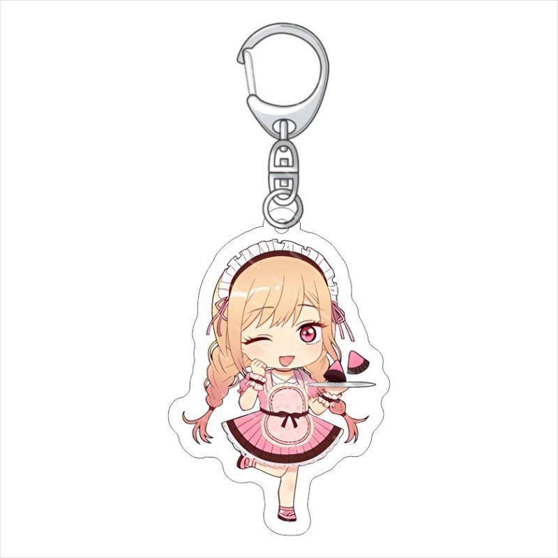 6Cm Kawaii Anime My Dress Up Darling Series Acrylic Keychain Cartoon Character Kitagawa Marin Cute Creativity Printing Pendent