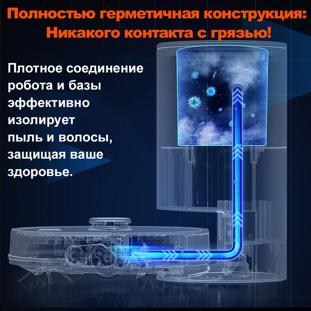 Robot Vacuum Cleaner ABIR K30,Auto-empty Dock,UV Spot Cleaning,6500PA Suction,Multi-floor Map,Customized Wet Dry Room Cleaning