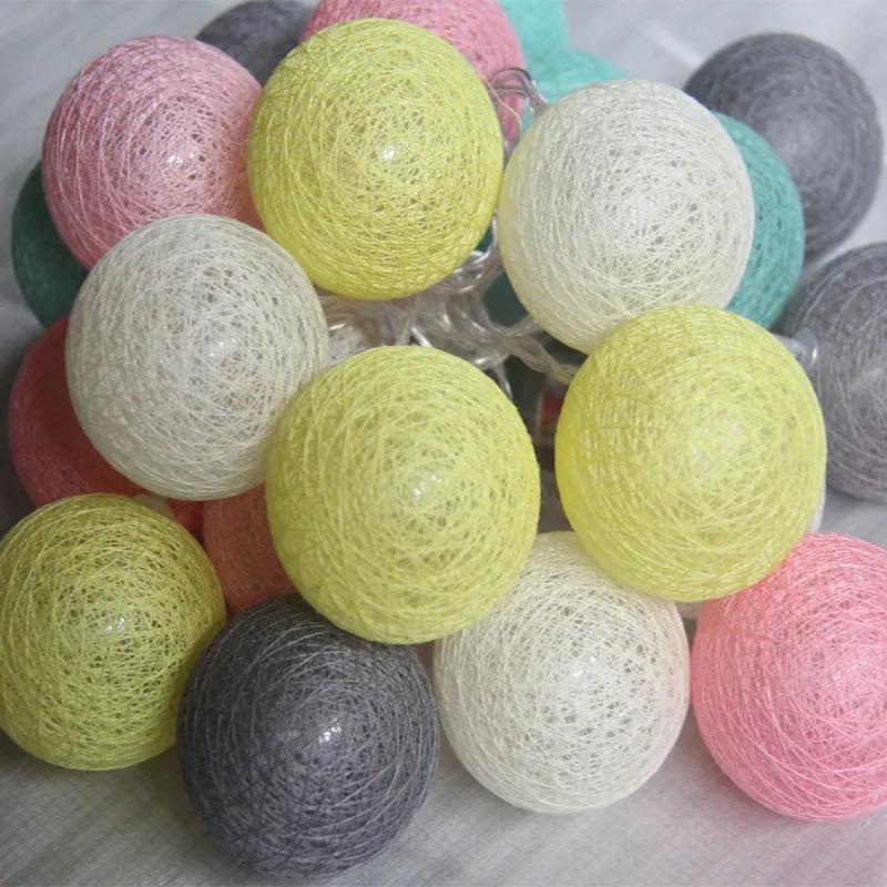 USB LED Cotton Ball String Lights for Holiday Room Decoration