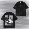 Retro Black Clover Acid Wash Tee - Asta Liebe Grimoire Graphic Shirt, Anti Magic Swords, Gift For Boyfriend.