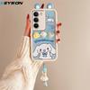 KEYSION Cute Ear 3D Cartoon Case for Realme C71 with Bracelet Soft Silicone Shockproof Phone Back Cover for OPPO Realme C71