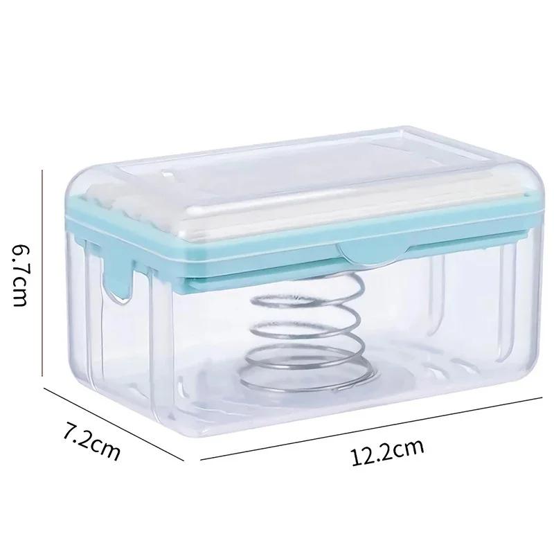 

1Pc Roller Type Soap Dish Holder for Bathroom Toilet Soap Box Plastic Storage Container with Drain Water Bathroom Gadgets. Blue