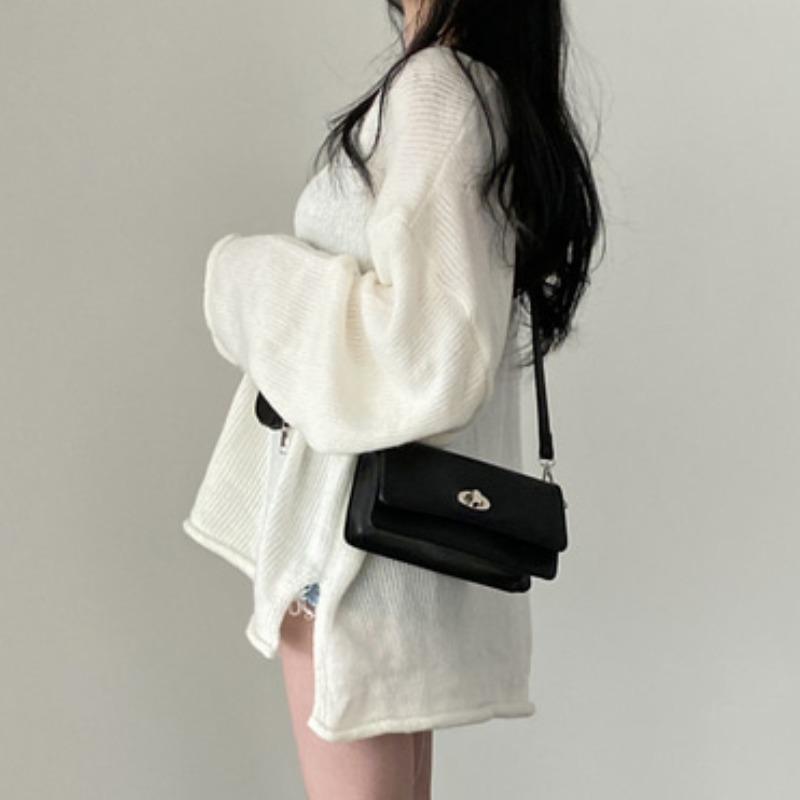 V-Neck Sweater Women's Autumn WinterNew Arrival Loose-Fit Outerwear Medium-Length Hip Covering Base Layer Top