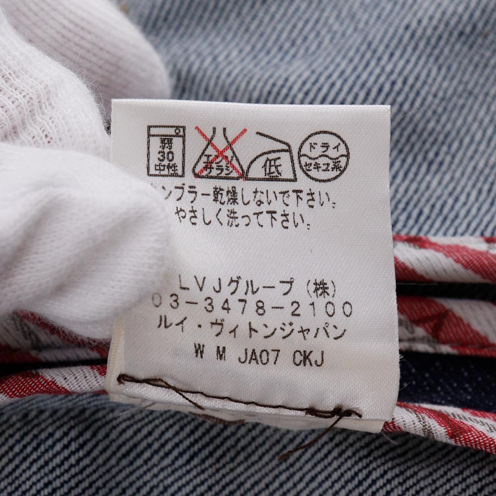 Louis Vuitton B Louis Vuitton Jeansjacke Logo Knopf Monogramm Vintage Baumwolle/Polyurethan Damen Gebraucht