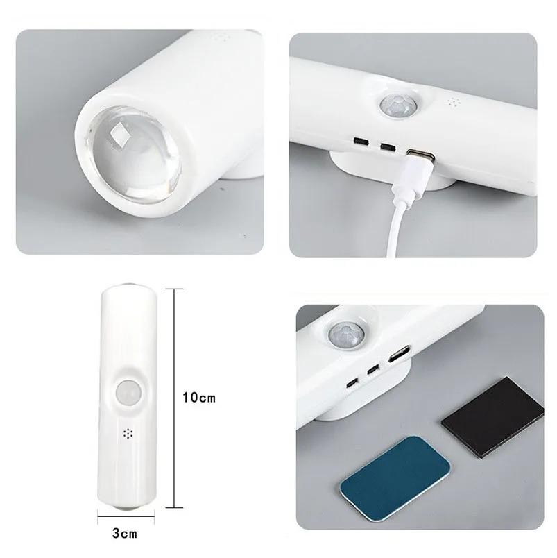 Smart RGB Gradient Night Light Magnetic Motion Sensor USB Rechargeable Wall Mounted LED Lamp For Bedroom Bathroom Closet Garden Home Decor