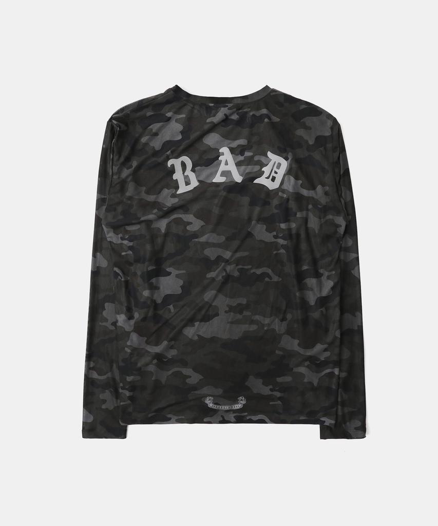 BADBLOOD [Aqua] Mystic Logo Reflective Long Sleeve - Black Camo
