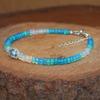 Multifire Paraiba Opal Beads Charm Bracelet, Paraiba Opal Oval Charm Gold Bracelet, Delicate Bracelet, October Birthstone, Gift for Wife