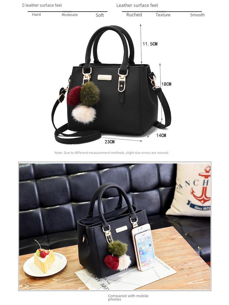 2023 European/American Fashion Fur Ball Shoulder Bag for Women - Double-Layer, Large Capacity, Versatile Messenger Bag
