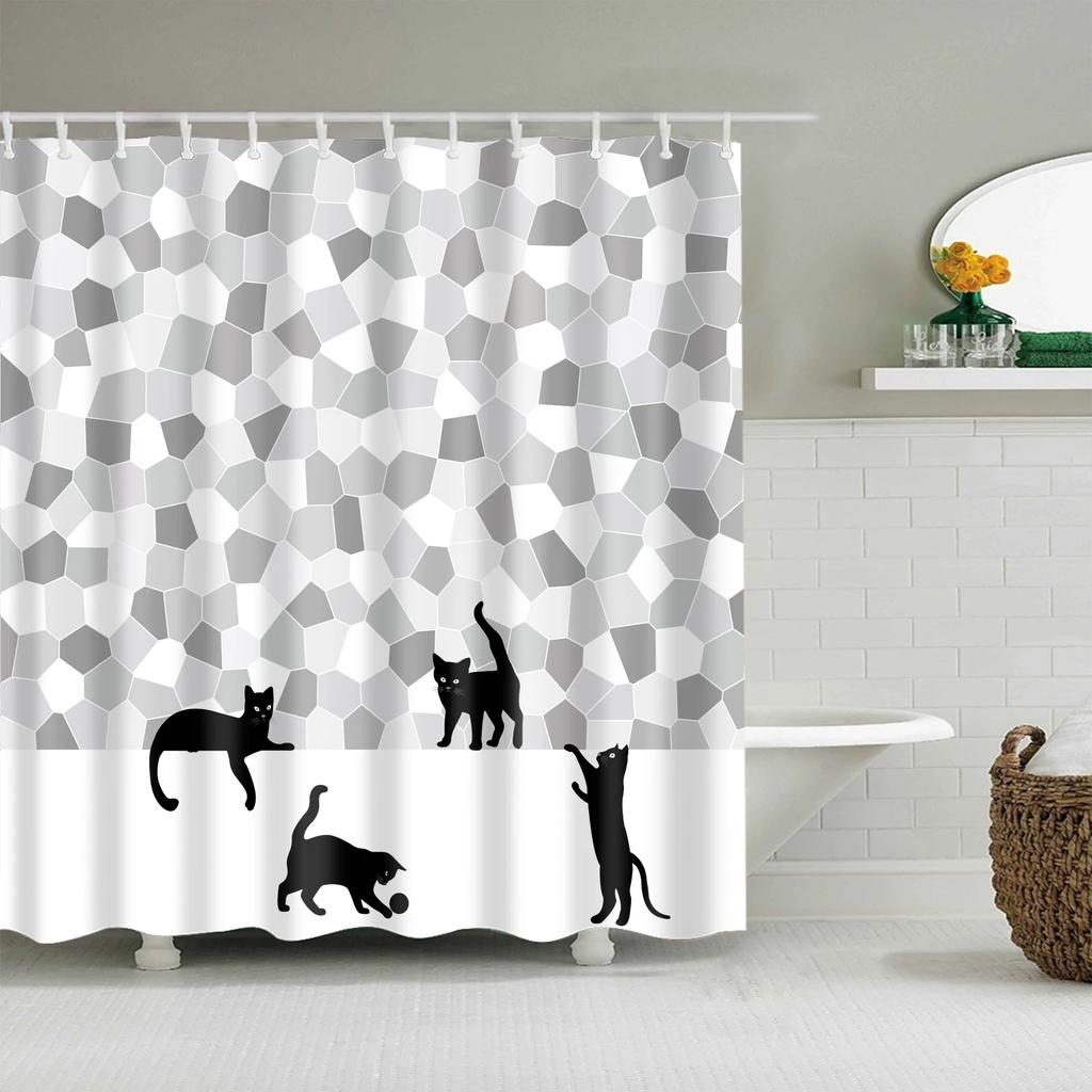 Wild Animals Bath Curtains Lion Leopard Cat Bathroom Decorative Shower Curtains Bathtub Decoration Bath Curtains