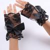 Flower Fake Sleeves Mesh Mittens Bridal Dress Accessory Wrist Cuffs  Lolita