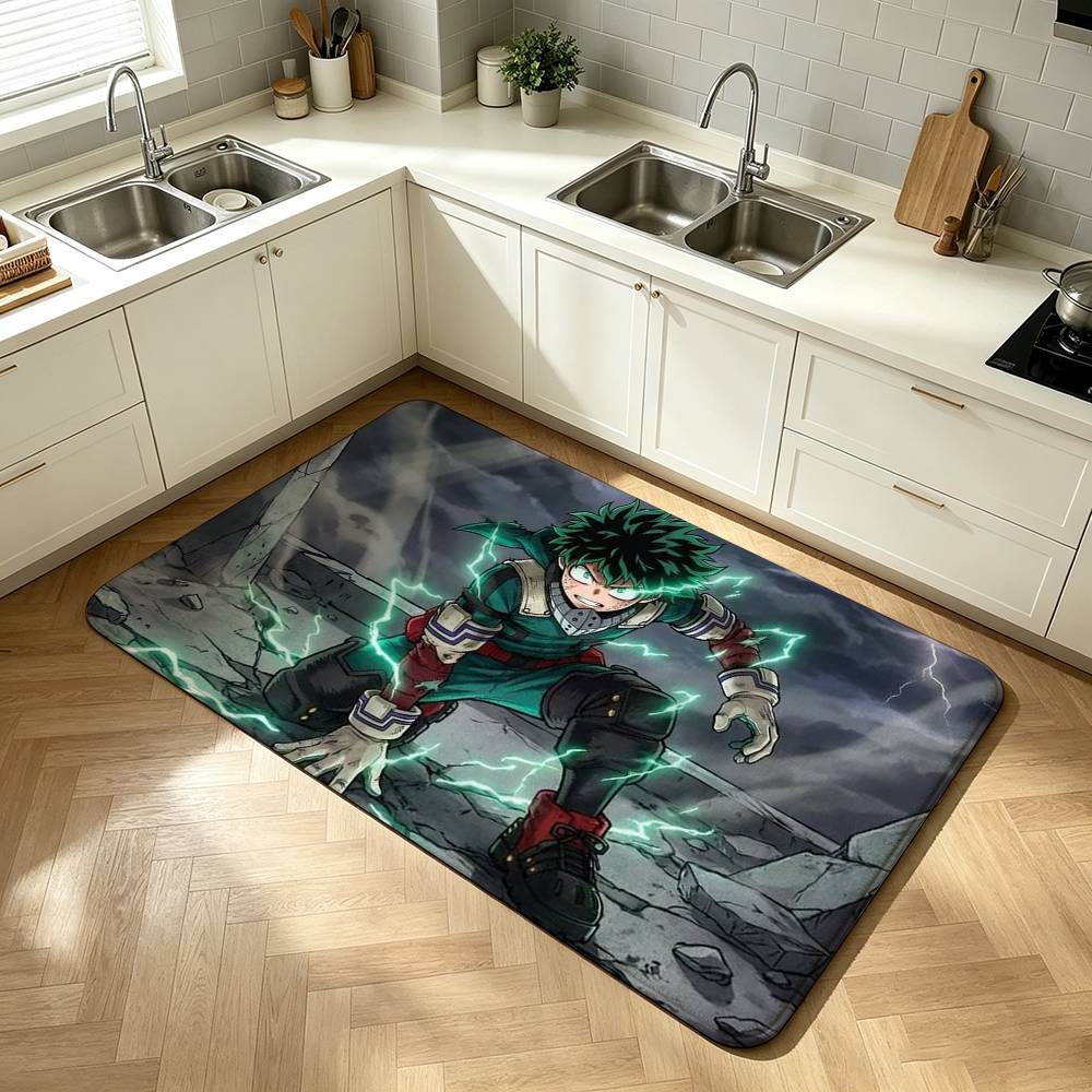My Hero Academia-a Izuku Midoriya Shower Room Absorbent Small Floor Mat Soft Comfortable Decorative Foot Mat
